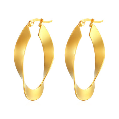 1 Pair Casual Simple Style Solid Color 304 Stainless Steel 18K Gold Plated Earrings