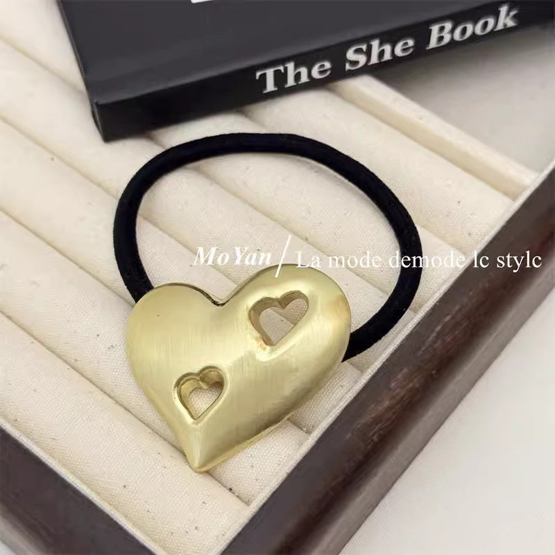 Women'S Simple Style Round Star Heart Shape Metal Hair Tie