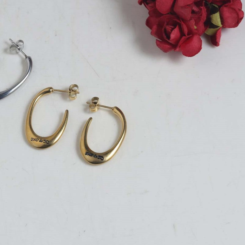 1 Pair Elegant Vacation Simple Style C Shape U Shape Solid Color 304 Stainless Steel 18K Gold Plated Earrings Ear Studs