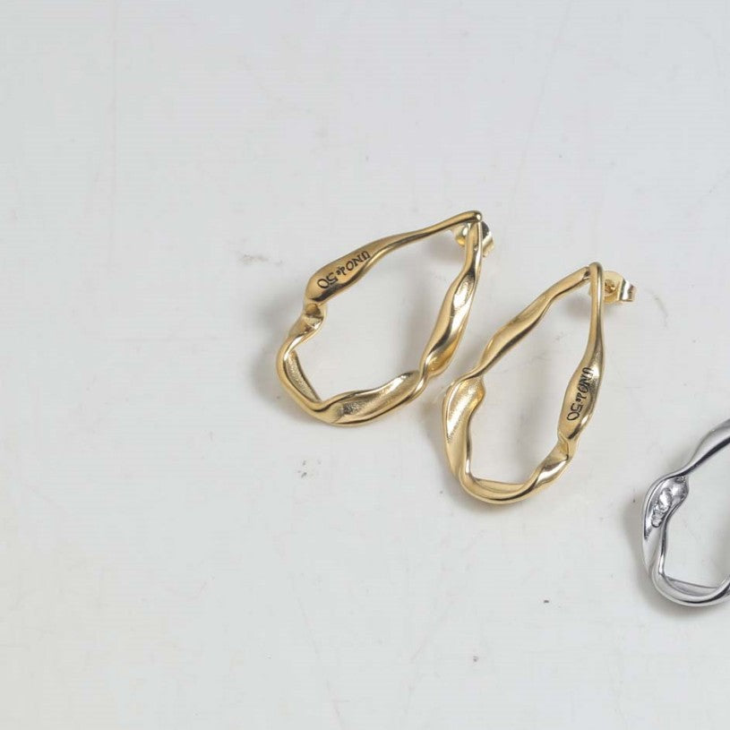 1 Pair Elegant Vacation Simple Style C Shape U Shape Solid Color 304 Stainless Steel 18K Gold Plated Earrings Ear Studs