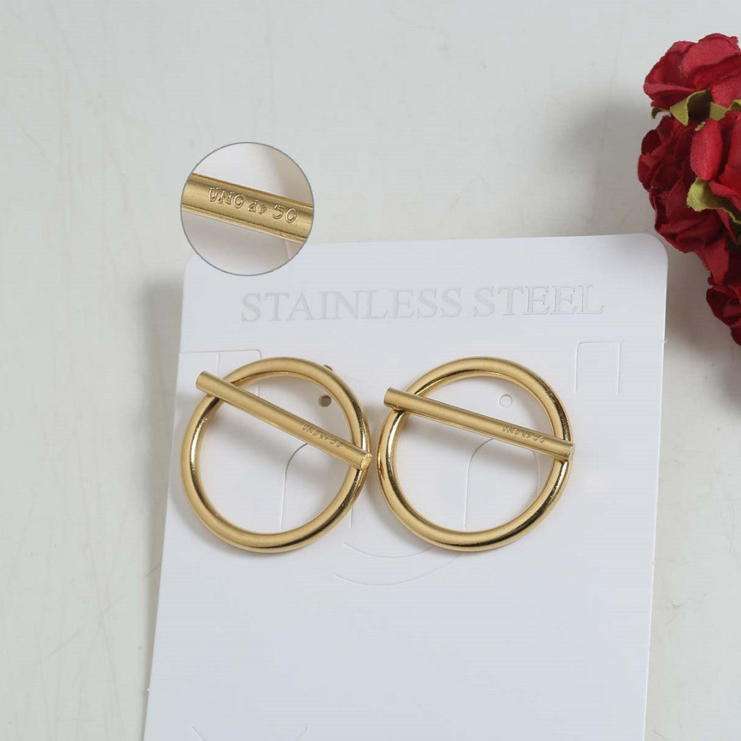 1 Pair Elegant Vacation Simple Style C Shape U Shape Solid Color 304 Stainless Steel 18K Gold Plated Earrings Ear Studs