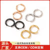 1 Piece Fashion Round Polishing Titanium Steel Hoop Earrings