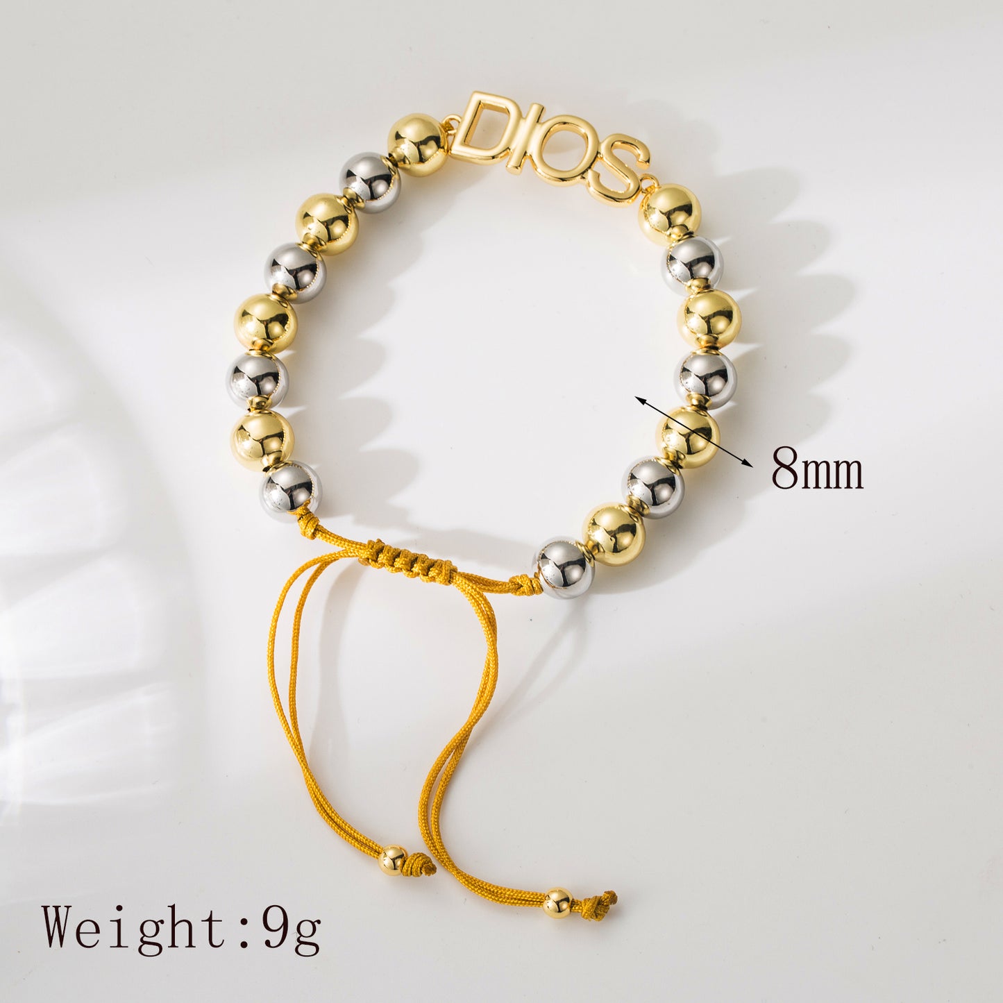 Copper 18K Gold Plated Beaded Solid Color Bracelets