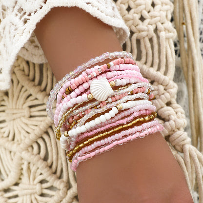 Hawaiian Vacation Beach Scallop Resin Glass Wholesale Bracelets