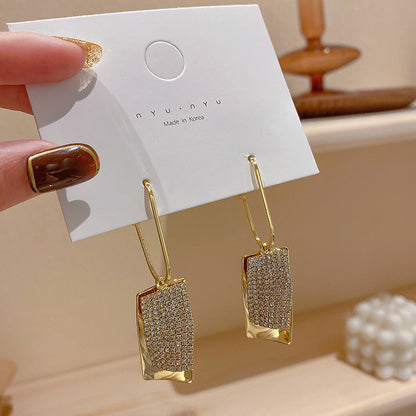 Fashion Geometric Alloy Inlay Rhinestones Women's Drop Earrings 1 Pair