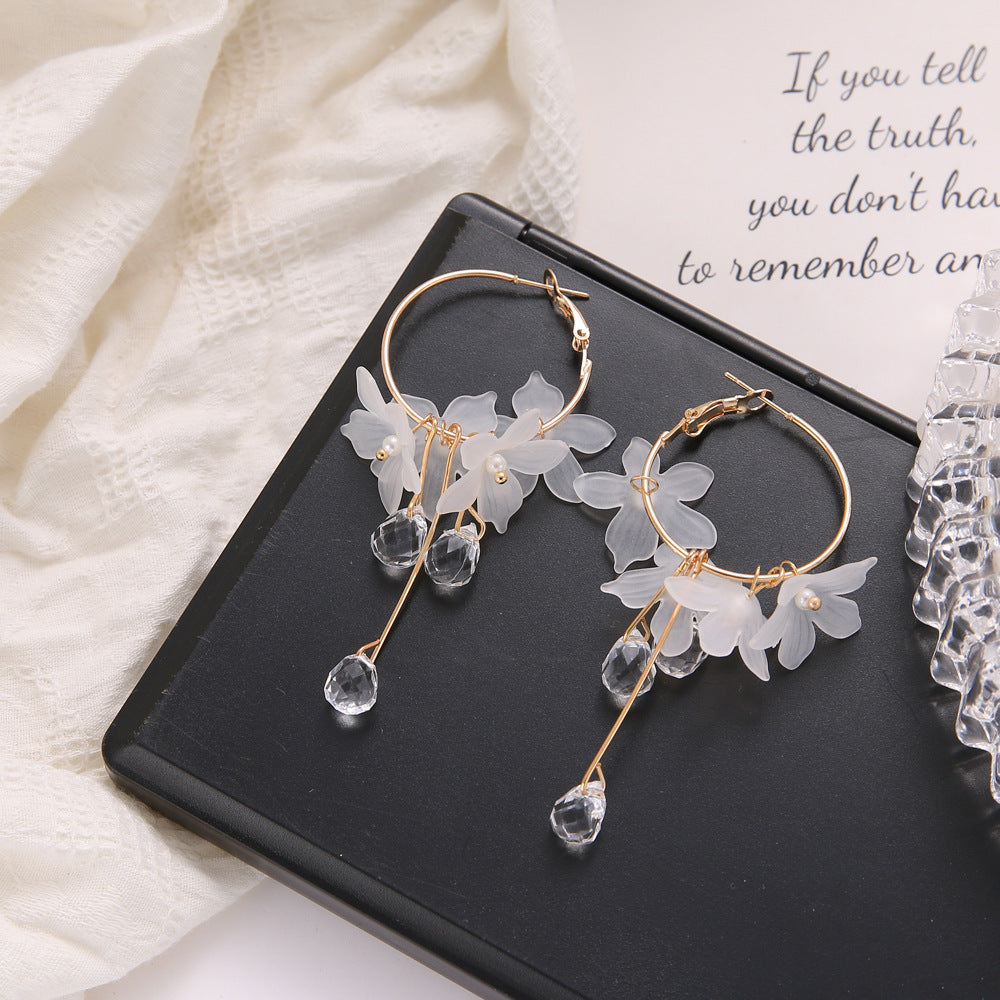 1 Pair Simple Style Flower Alloy Inlay Rhinestones Women's Earrings