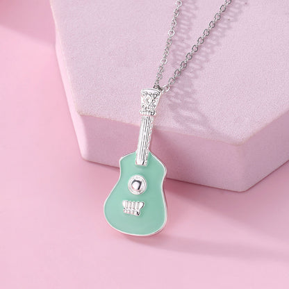 Cute Sweet Artistic Violin Alloy Plating Kid'S Pendant Necklace