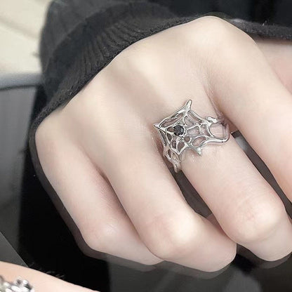 Gothic Hip-Hop Retro Spider Alloy Irregular Plating Women's Open Rings