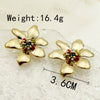 1 Pair Simple Style Classic Style Flower Plating Inlay 304 Stainless Steel Pearl Zircon 14K Gold Plated Ear Studs