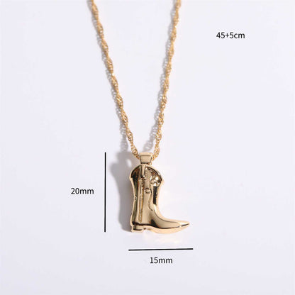 Copper 18K Gold Plated Simple Style Plating Boots Earrings Necklace