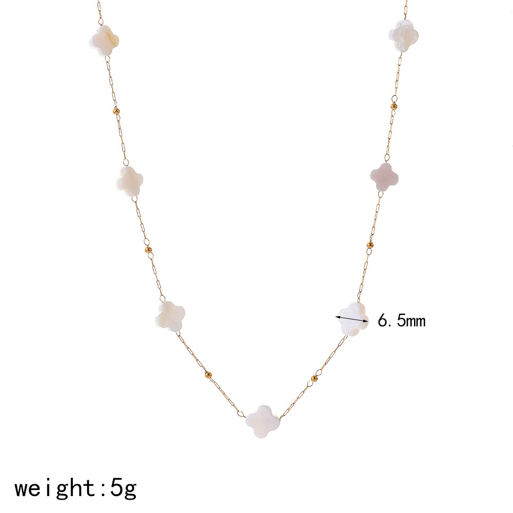 Wholesale Jewelry IG Style French Style Heart Shape Flower 304 Stainless Steel Bracelets Necklace