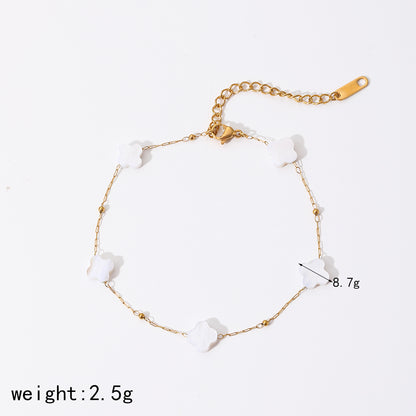 Wholesale Jewelry IG Style French Style Heart Shape Flower 304 Stainless Steel Bracelets Necklace