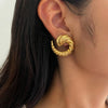 1 Pair IG Style Hip-Hop Roman Style Geometric Oval Conch 316L Stainless Steel  18K Gold Plated Ear Studs