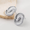 1 Pair Casual Classic Style Solid Color Spiral 304 Stainless Steel 18K Gold Plated Ear Studs