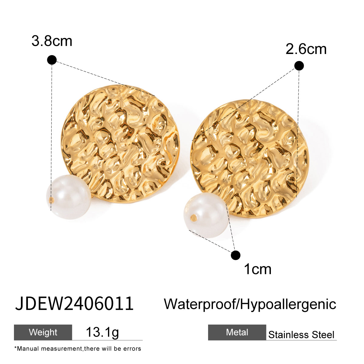 1 Pair Vacation Simple Style IG Style Round Plating 304 Stainless Steel 18K Gold Plated Drop Earrings