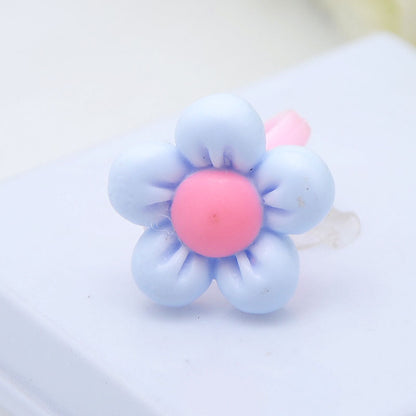 Children's Cartoon Resin Ring Candy Color Ring Korean Style Cute Pink Little Girl Jewelry Small Gift Ring