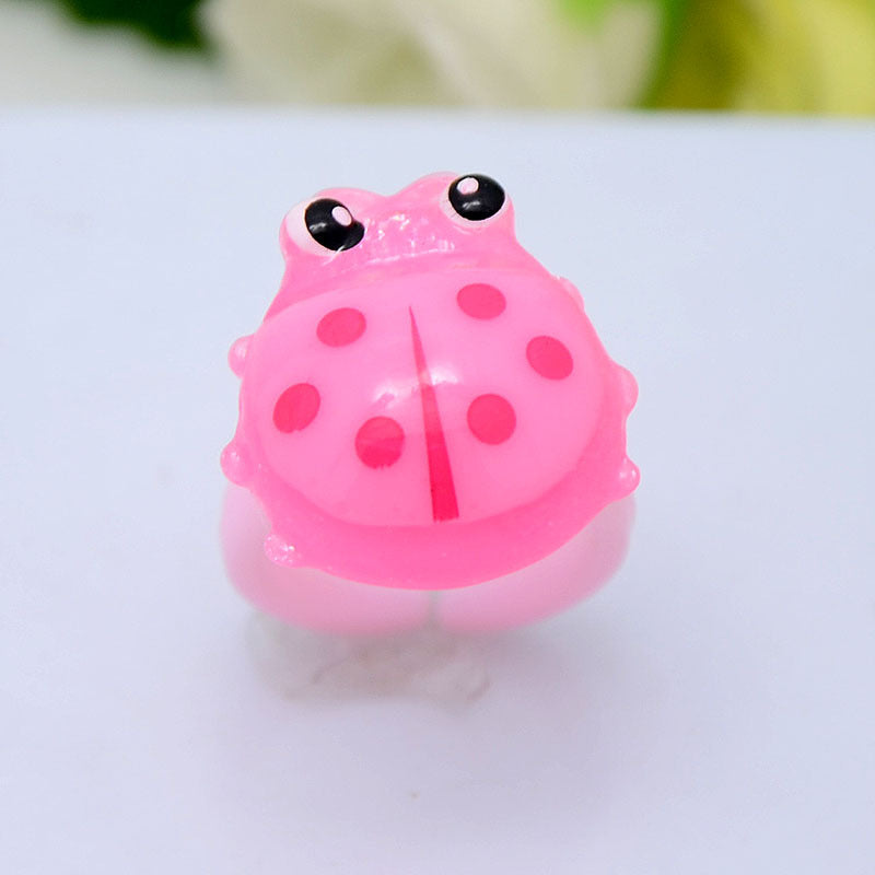 Children's Cartoon Resin Ring Candy Color Ring Korean Style Cute Pink Little Girl Jewelry Small Gift Ring