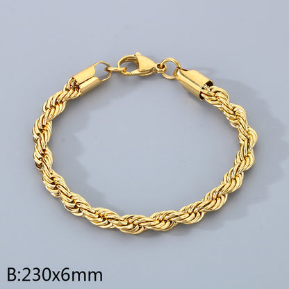 Simple Style Twist 304 Stainless Steel 18K Gold Plated Bracelets In Bulk