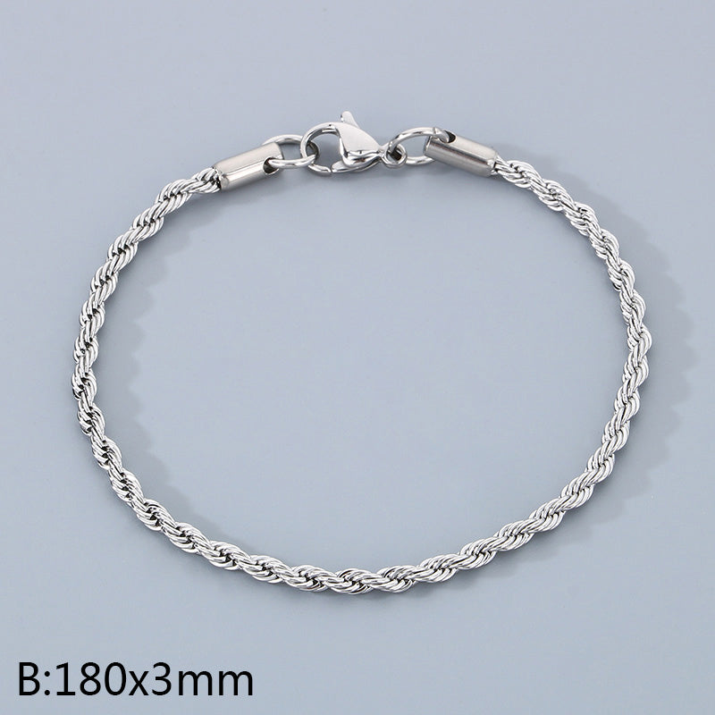 Simple Style Twist 304 Stainless Steel 18K Gold Plated Bracelets In Bulk