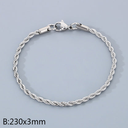 Simple Style Twist 304 Stainless Steel 18K Gold Plated Bracelets In Bulk