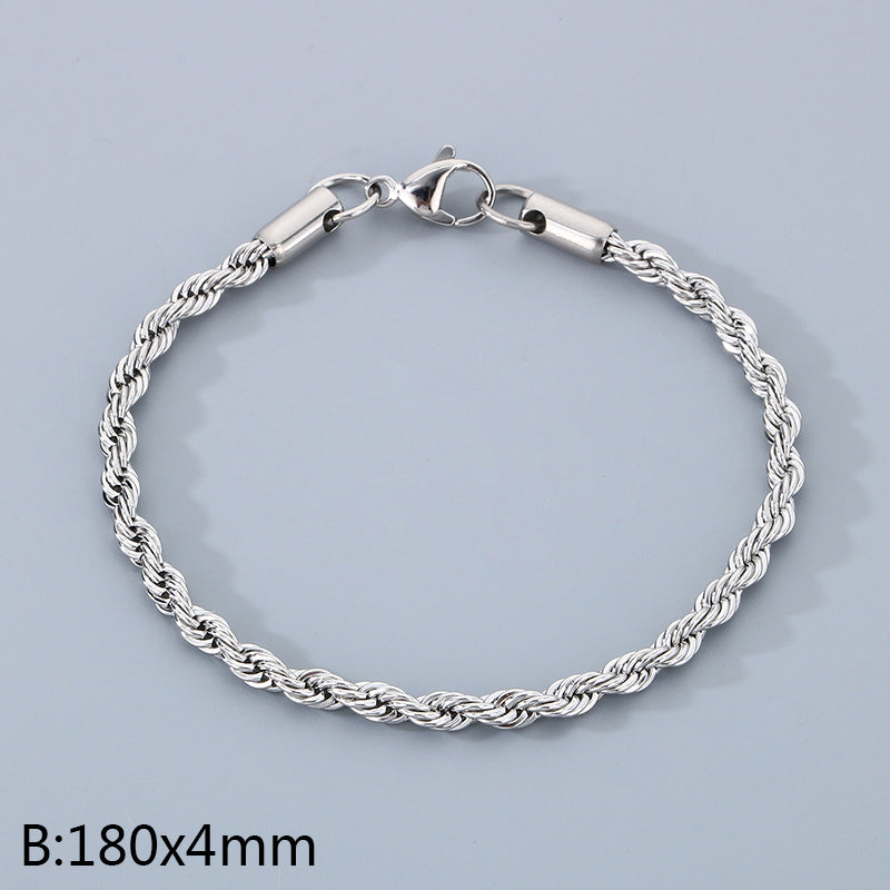 Simple Style Twist 304 Stainless Steel 18K Gold Plated Bracelets In Bulk