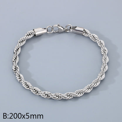 Simple Style Twist 304 Stainless Steel 18K Gold Plated Bracelets In Bulk