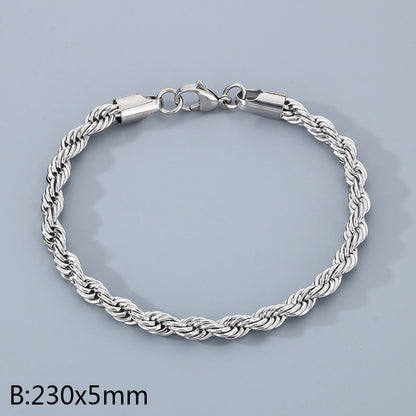 Simple Style Twist 304 Stainless Steel 18K Gold Plated Bracelets In Bulk