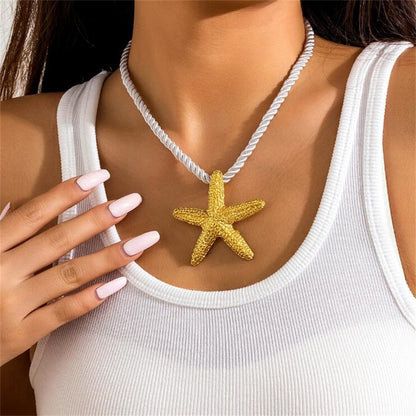 Simple Style Classic Style Starfish Alloy Plating Women's Earrings Necklace