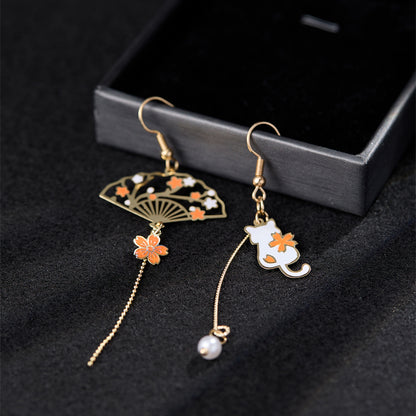 Retro Tower Sector Ferroalloy Copper Plating Artificial Pearls Zircon Women's Drop Earrings 1 Pair