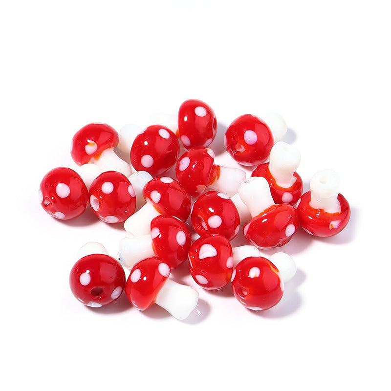 10 PCS/Package 16 * 11mm Glass Mushroom Beads