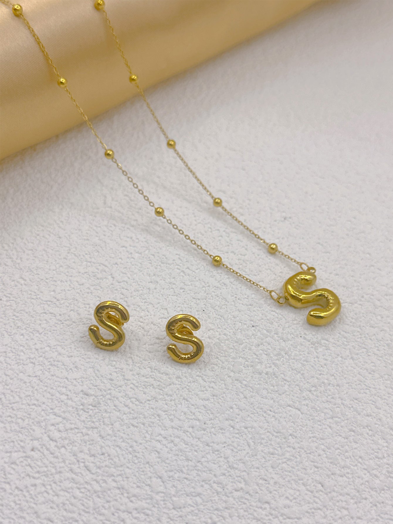 Wholesale Jewelry Elegant Hip-Hop Simple Style Letter 304 Stainless Steel 18K Gold Plated Jewelry Set