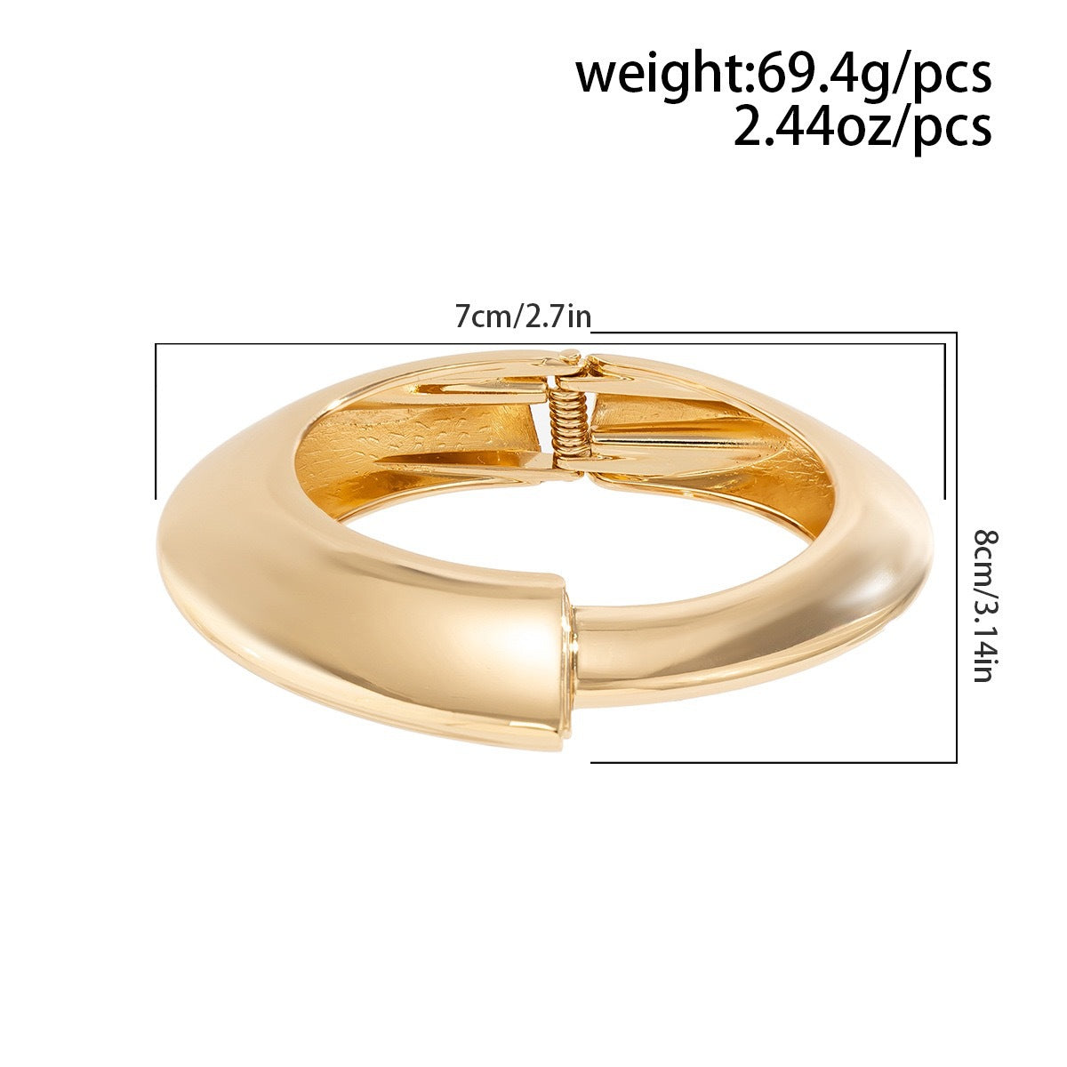 Basic Classic Style Irregular Round Solid Color Alloy Wholesale Bangle