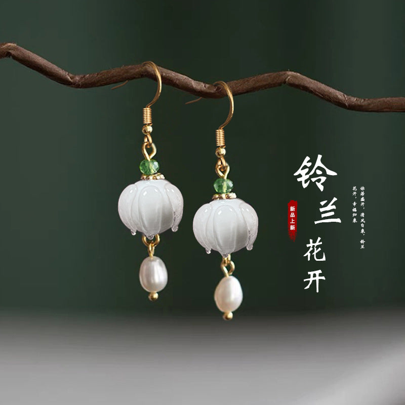 Chinoiserie Clouds Chinese Character Alloy Rhinestones Women'S Drop Earrings 1 Pair