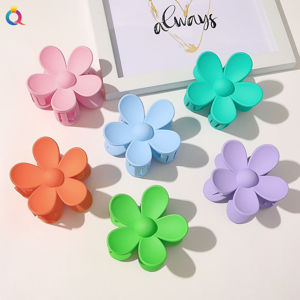 Women'S Fashion Flower Plastic Handmade Hair Claws