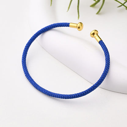 Nylon Copper 18K Gold Plated Handmade Plating Multicolor Simple Solid Color Adjustable Bracelet