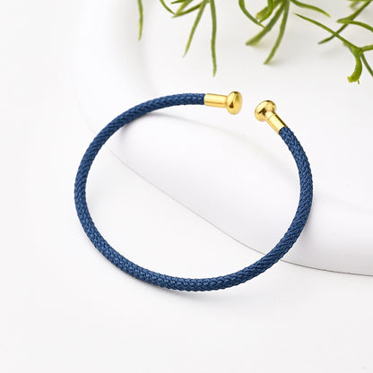 Nylon Copper 18K Gold Plated Handmade Plating Multicolor Simple Solid Color Adjustable Bracelet