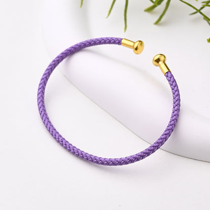 Nylon Copper 18K Gold Plated Handmade Plating Multicolor Simple Solid Color Adjustable Bracelet