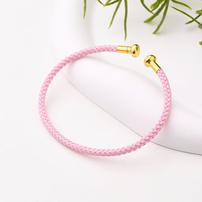 Nylon Copper 18K Gold Plated Handmade Plating Multicolor Simple Solid Color Adjustable Bracelet