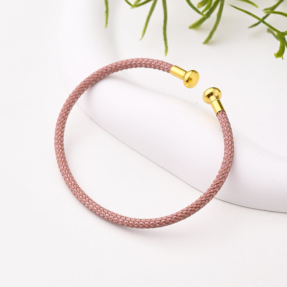 Nylon Copper 18K Gold Plated Handmade Plating Multicolor Simple Solid Color Adjustable Bracelet