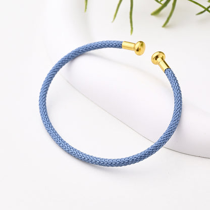 Nylon Copper 18K Gold Plated Handmade Plating Multicolor Simple Solid Color Adjustable Bracelet