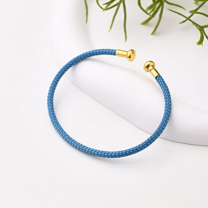 Nylon Copper 18K Gold Plated Handmade Plating Multicolor Simple Solid Color Adjustable Bracelet