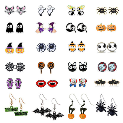 1 Set Retro Cartoon Eye Plating Alloy Drop Earrings Ear Studs