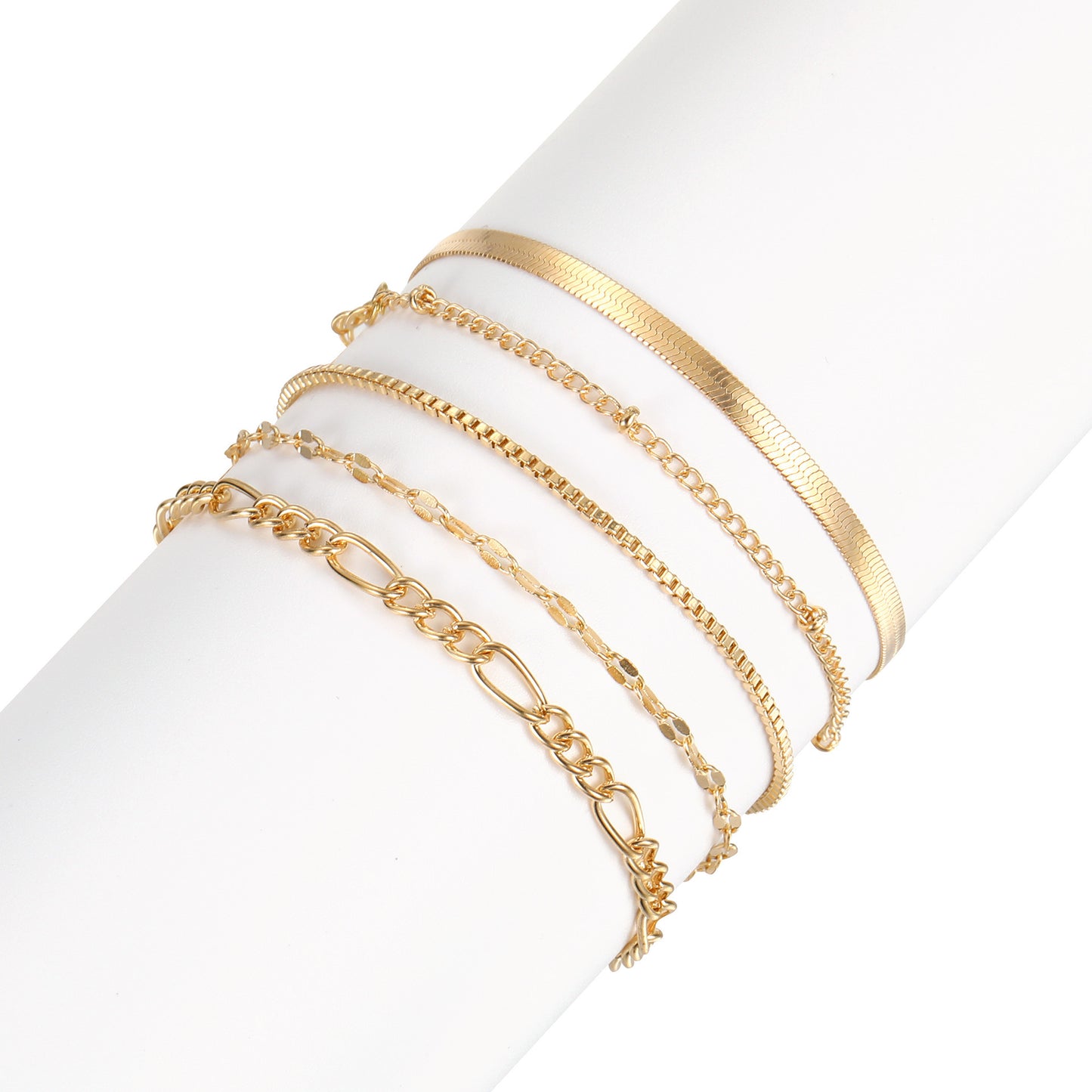 Streetwear Solid Color Alloy Plating Chain Women'S Bracelets