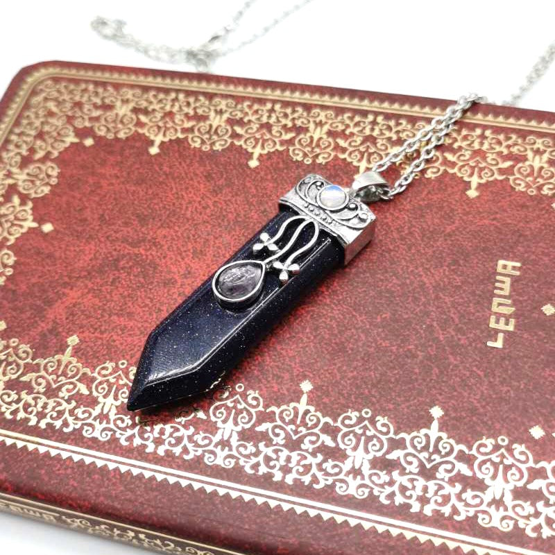 Fashion Water Droplets Copper Plating Natural Stone Pendant Necklace 1 Piece