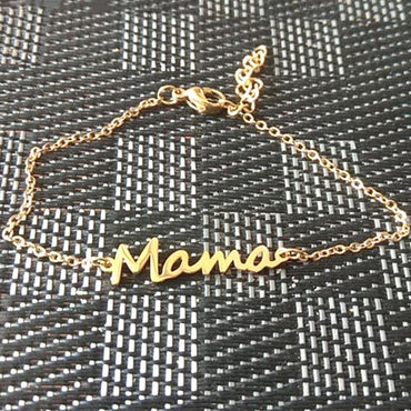 Mama Letter Titanium Steel Plating Bracelets