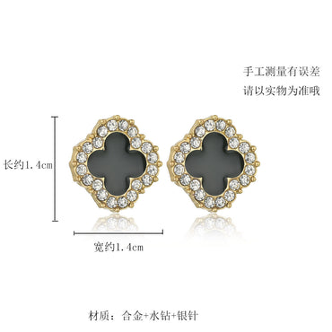 Simple Style Flower Alloy Artificial Gemstones Earrings Ear Studs