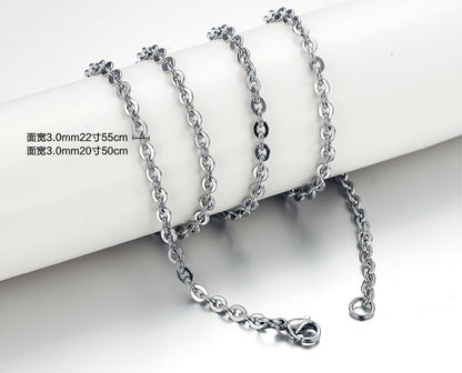 New Titanium Steel Chain Single O Word Necklace