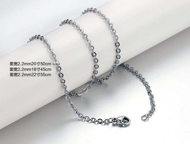 New Titanium Steel Chain Single O Word Necklace