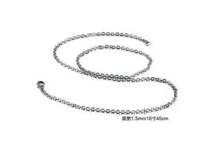 New Titanium Steel Chain Single O Word Necklace