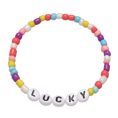 1 Piece Simple Style Letter Glass Irregular Kid's Bracelets